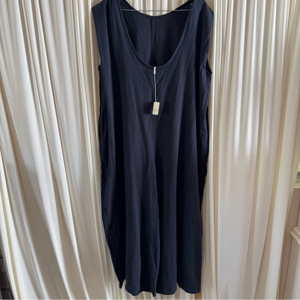 Free People Navy Sleeveless Wide-Leg Jumpsuit - Picture 9 of 10